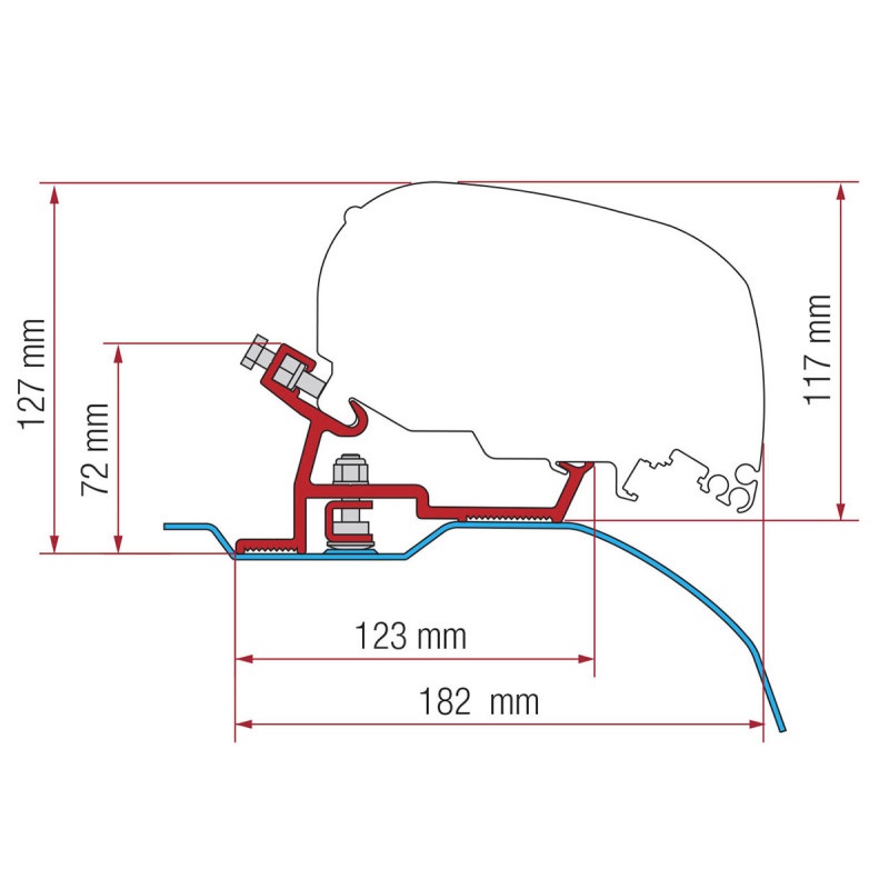 Fiamma F65,F80 Ducato/Jumper/Boxer - H2, L4 06.2006- Tente Braketi