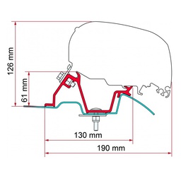 [98655-746] Fiamma F65.F80 Sprinter. Crafter H2 2006&gt; Yüksek Tavan Raysız Tente Braketi