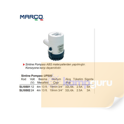 Marco Up500 Sintine Pompası 12V